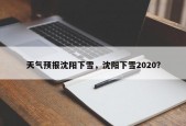 天气预报沈阳下雪，沈阳下雪2020？