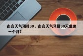 南安天气预报30，南安天气预报30天准确 一个月？