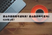 唐山市最新限号通知表？唐山最新限号查询2020年2月？