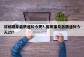 邯郸限号最新通知今天？邯郸限号最新通知今天25？